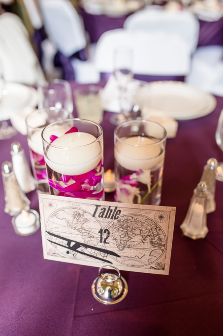 travel theme table number cards