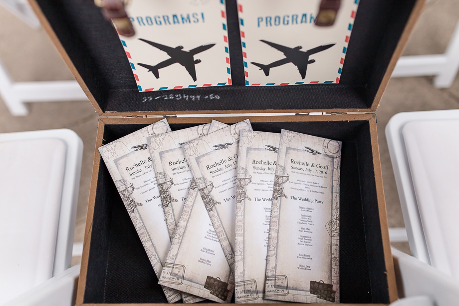 travel theme wedding program