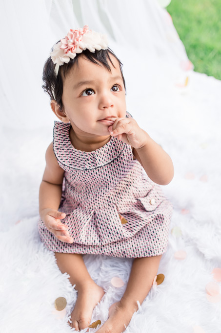 she is turning one - cute san francisco outdoor baby girl portrait