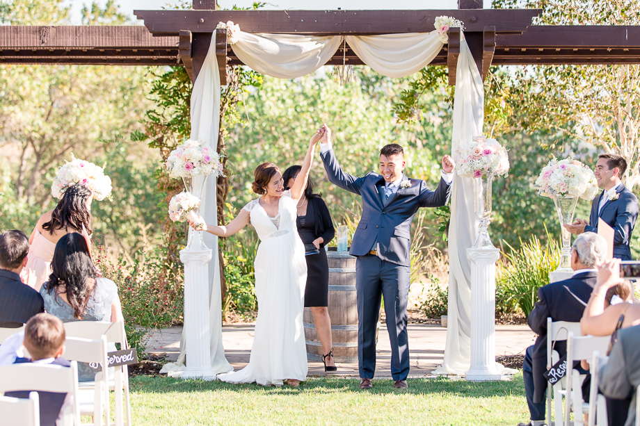 Martinelli Event Center wedding ceremony - happy couple sealed the deal