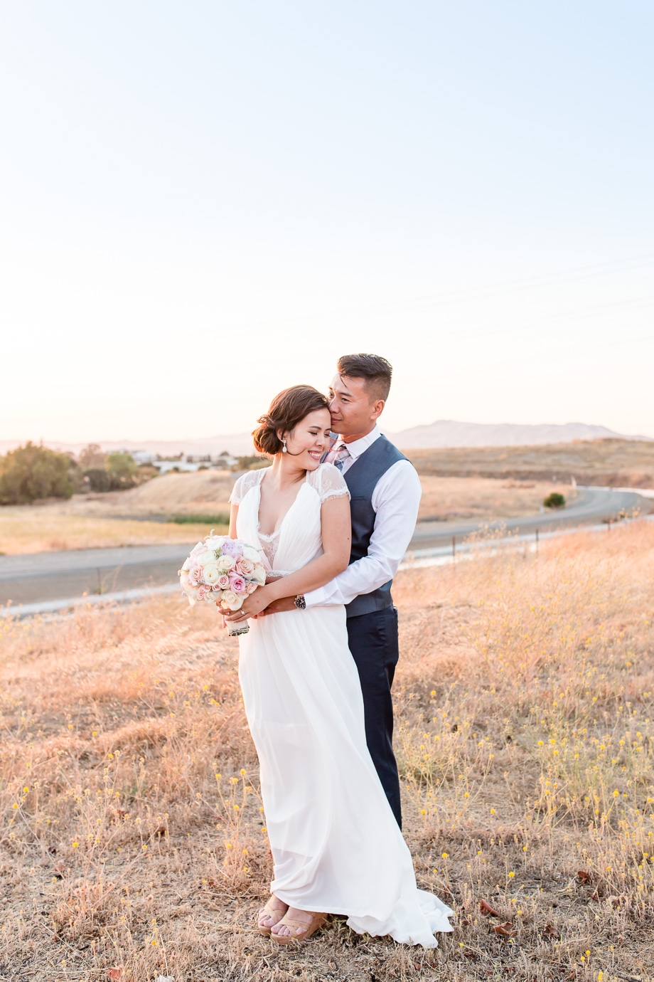 Livermore Garre Winery Martinelli Event Center wedding sunset portrait
