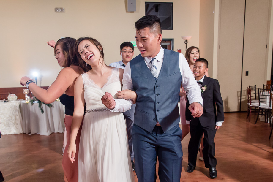 dancing with the wedding guests