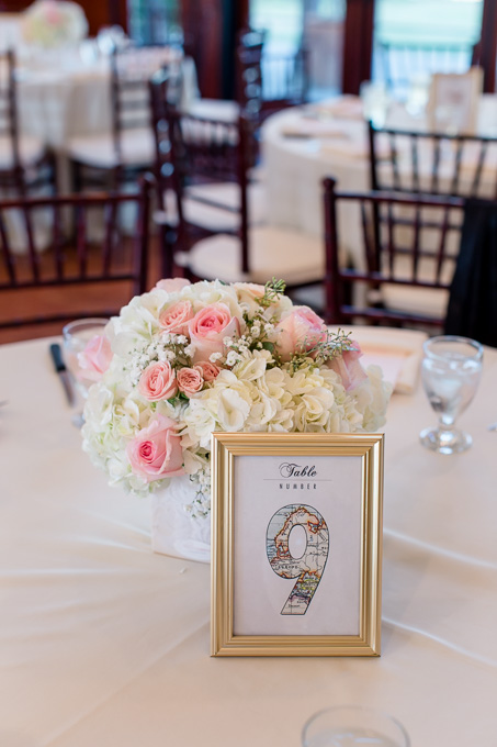 travel themed wedding reception table number idea