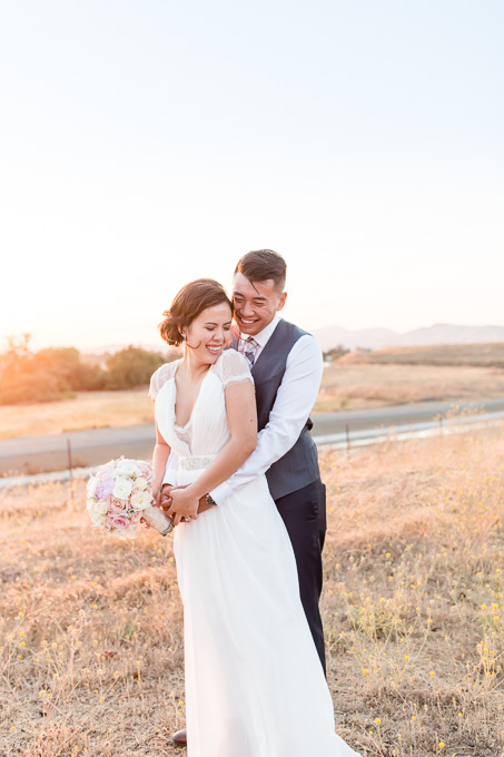sunset wedding portrait at Martinelli Event Center