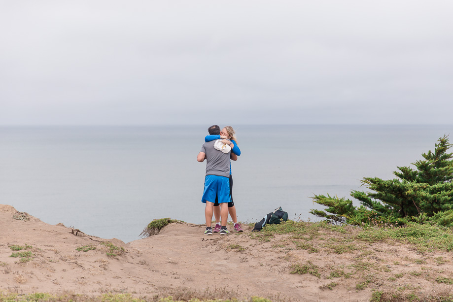 a warm hug after the proposal