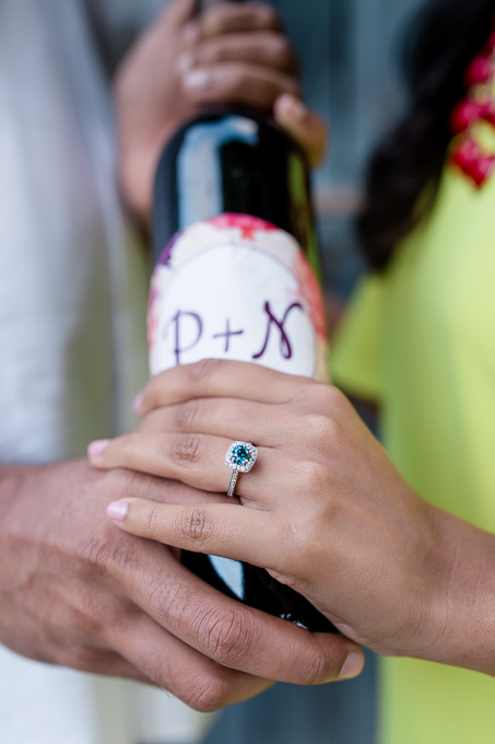 blue engagement diamond ring