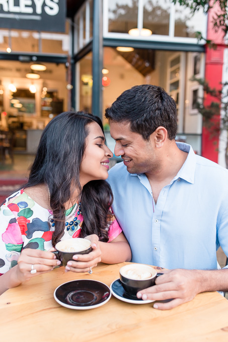 Farleys Coffee Shop engagement photo