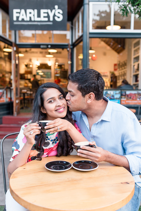 urban save the date photo with bright colors