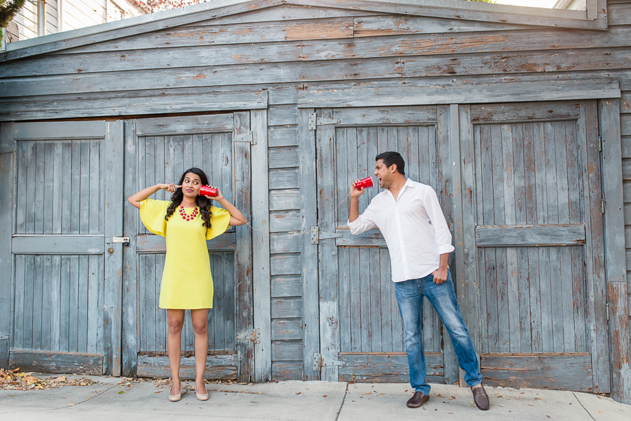 long distance relationship engagement photo idea - string phone fun