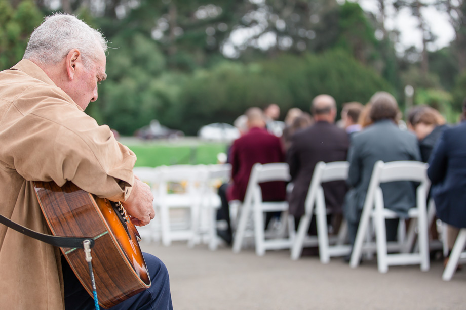 guitarist at the outdoor ceremony