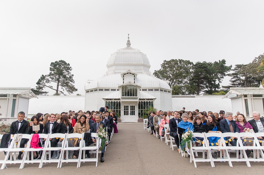 conservatory of flowers wedding ceremony