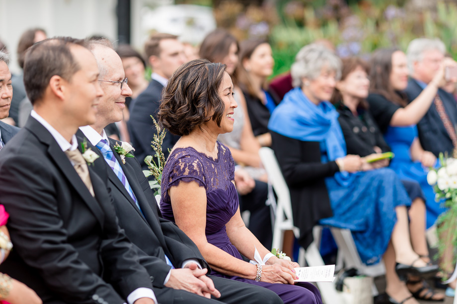 brides happy family at the ceremony
