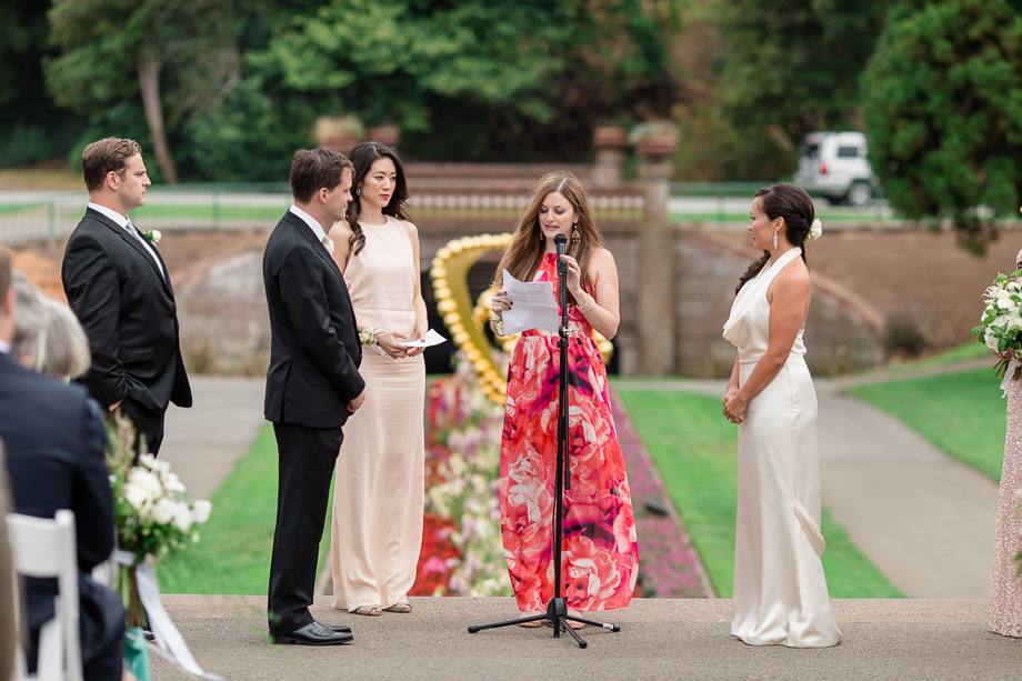 friends giving blessings during the wedding ceremony