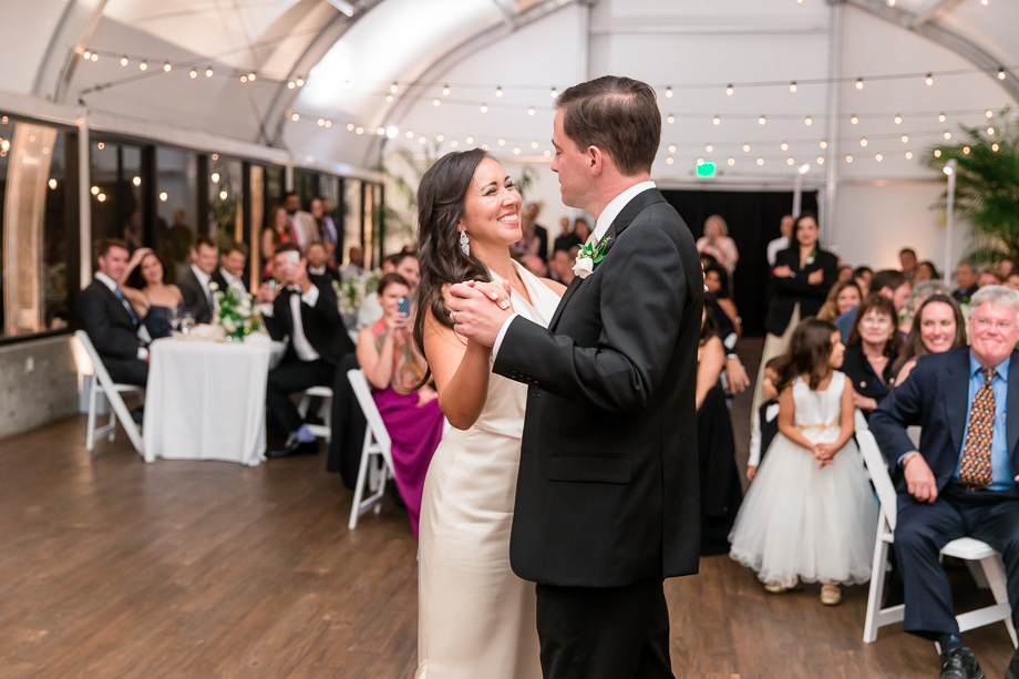 conservatory of flowers wedding reception first dance