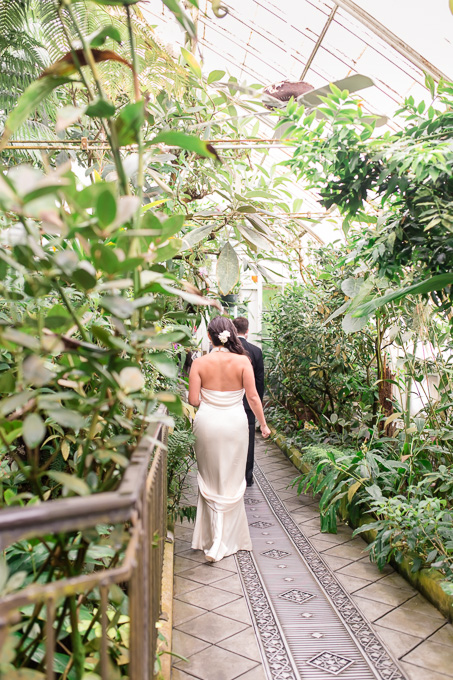 bride approaching the groom for their first look