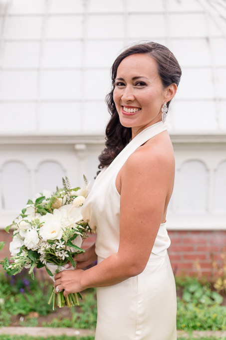 stunning bride in her Amy Kuschel wedding gown