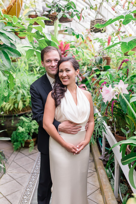 conservatory of flowers wedding portrait