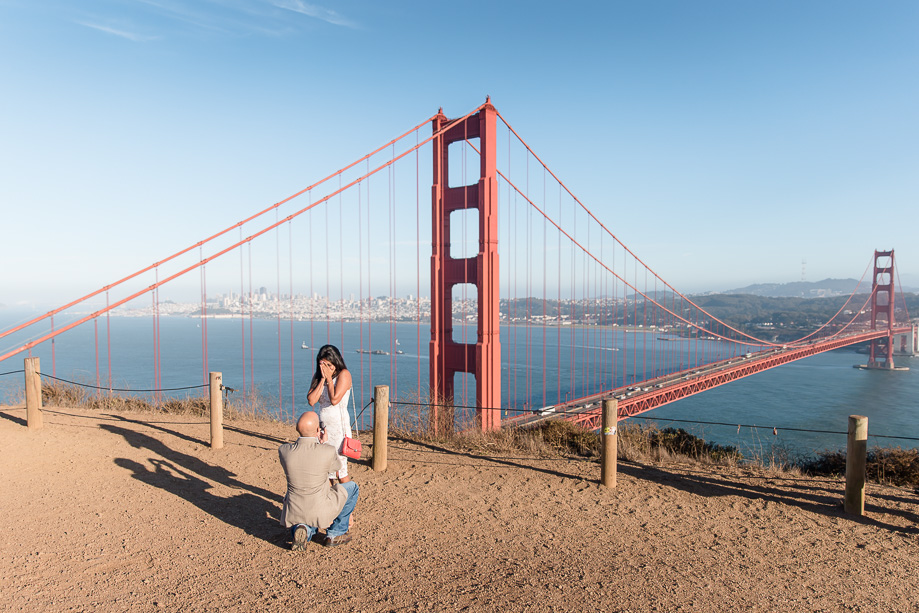 epic san francisco golden gate bridge vista point overlook surprise proposal