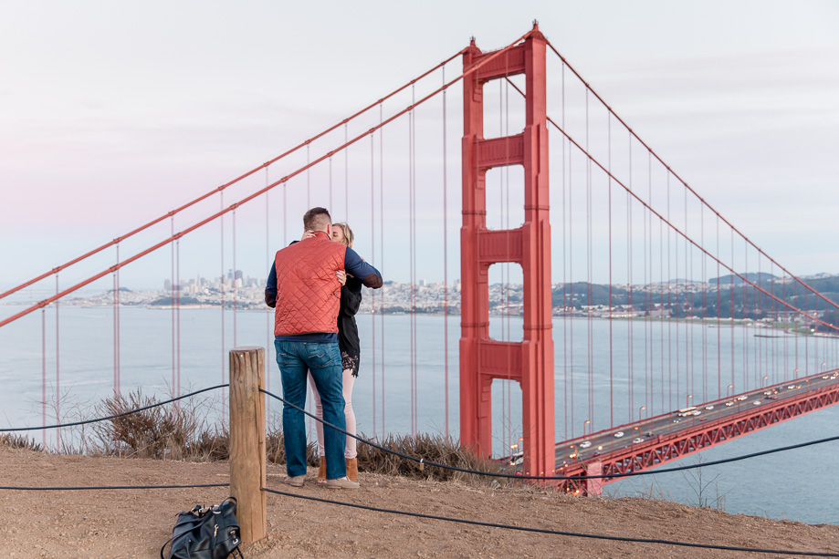 san francisco golden gate bridge vista point surprise marriage proposal