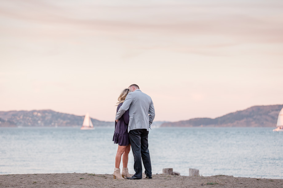 moment right before the surprise proposal in San Francisco overlooking the Bay