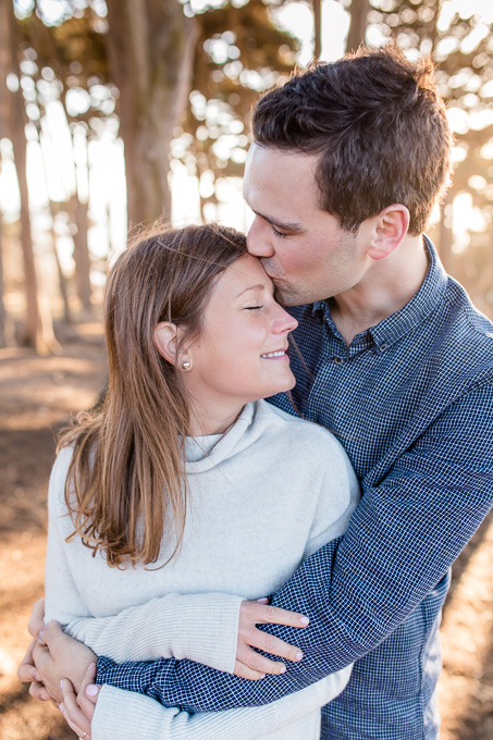 romantic San Francisco forest engagement portrait