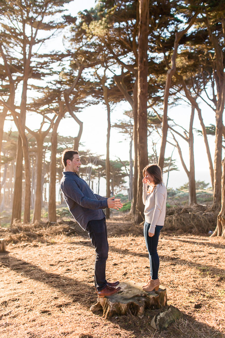 fun and goofy engagement photo