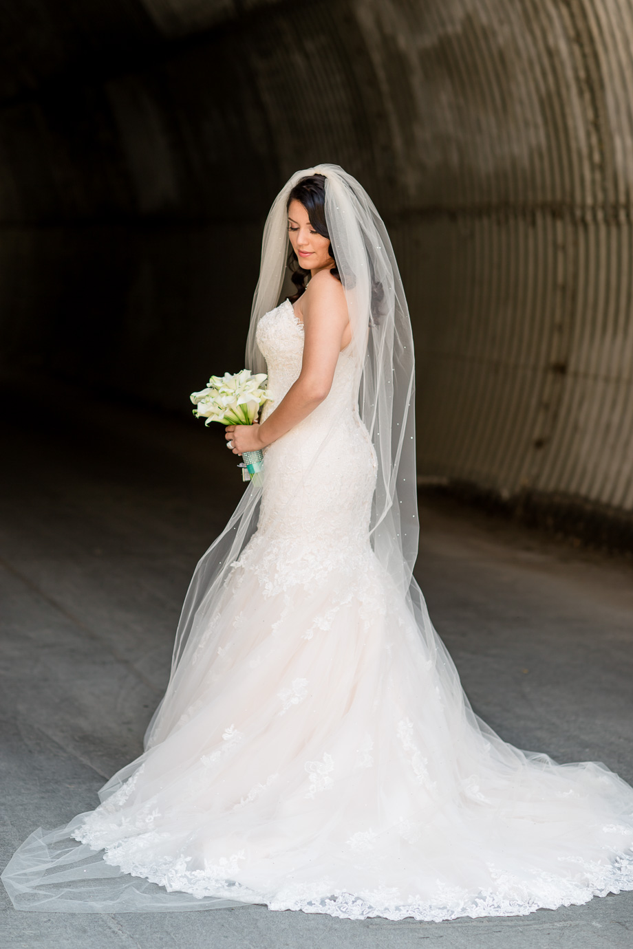 bridal portrait at the tunnel at the Bridges Golf Club