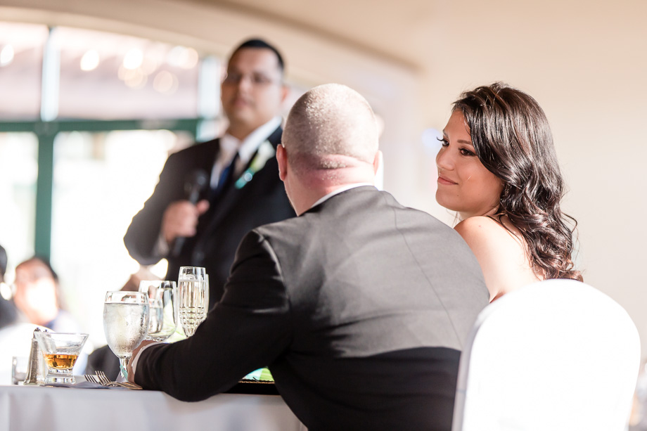 bride looking at the groom emotionally
