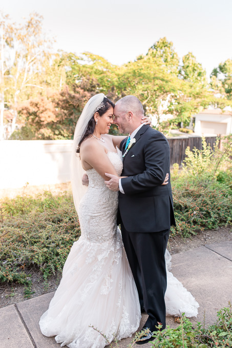 happy newlyweds private moment