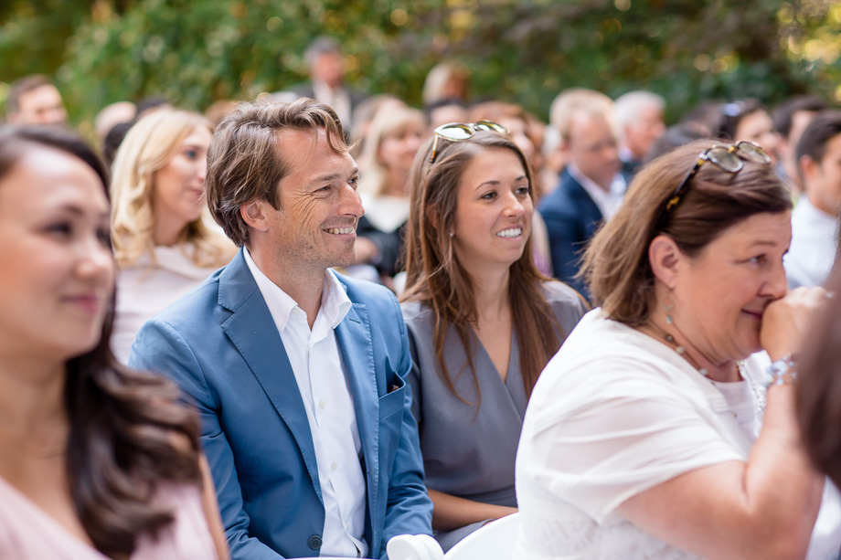 wedding guests at the outdoor wedding ceremony
