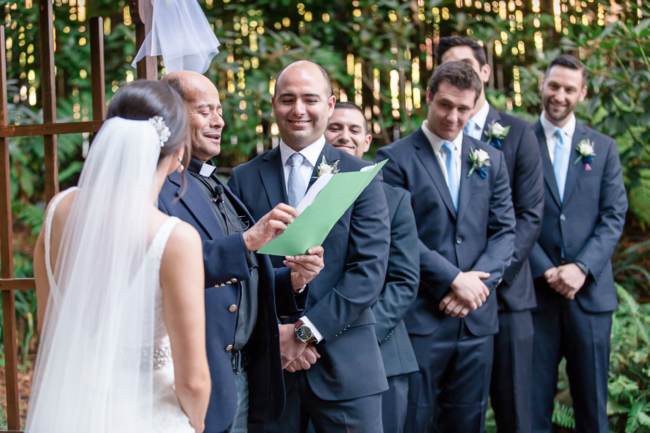 groom during ceremony