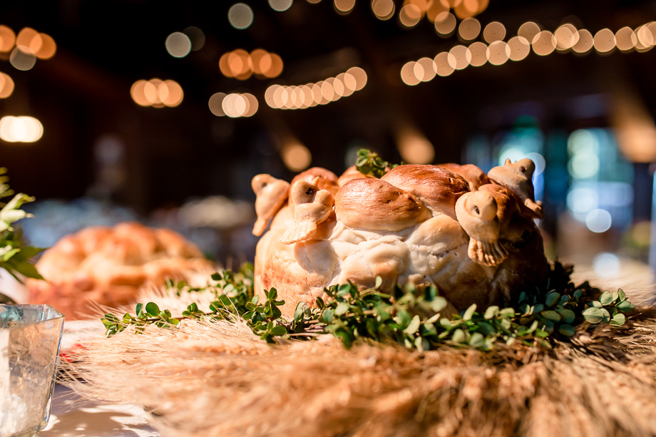 Korovai wedding bread with birds