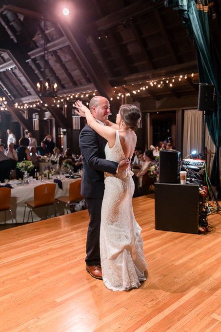 newlyweds first dance up on the stage