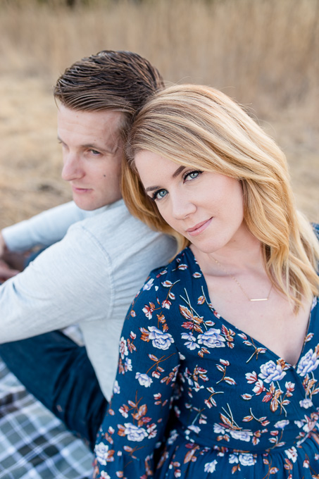 beautiful bride to be - picnic engagement photo