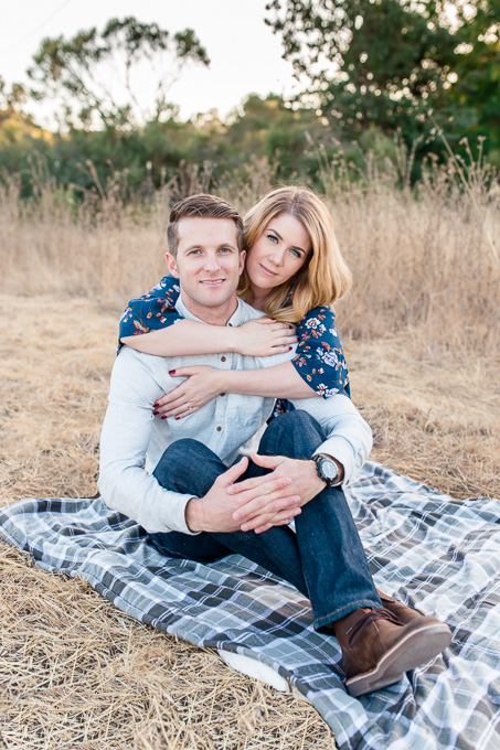 beautiful couple on a picnic blanket