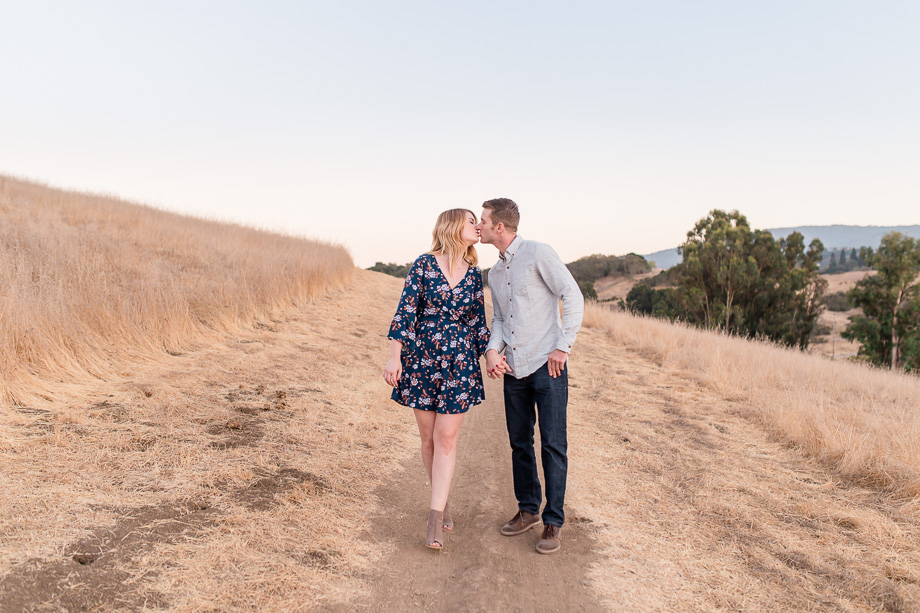 kissing under the golden sunset