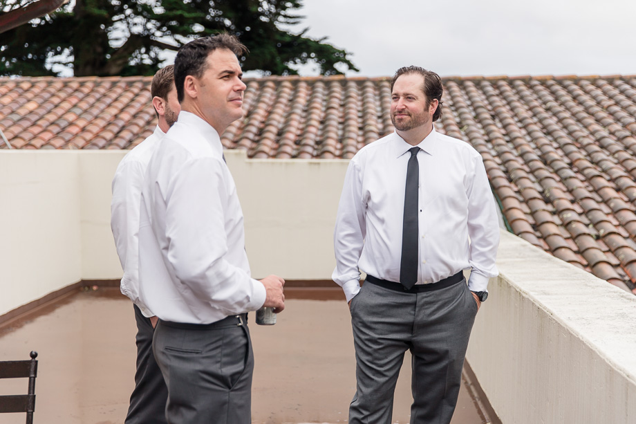 groom and groomsmen chilling before the ceremony