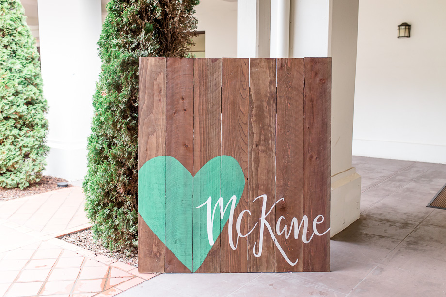 big wooden wedding welcome sign