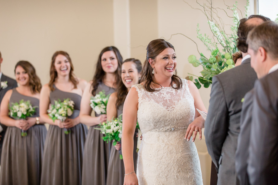 happy bride at her ceremony
