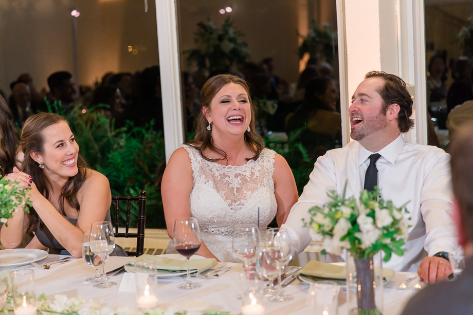 guest making a funny toast during the wedding reception