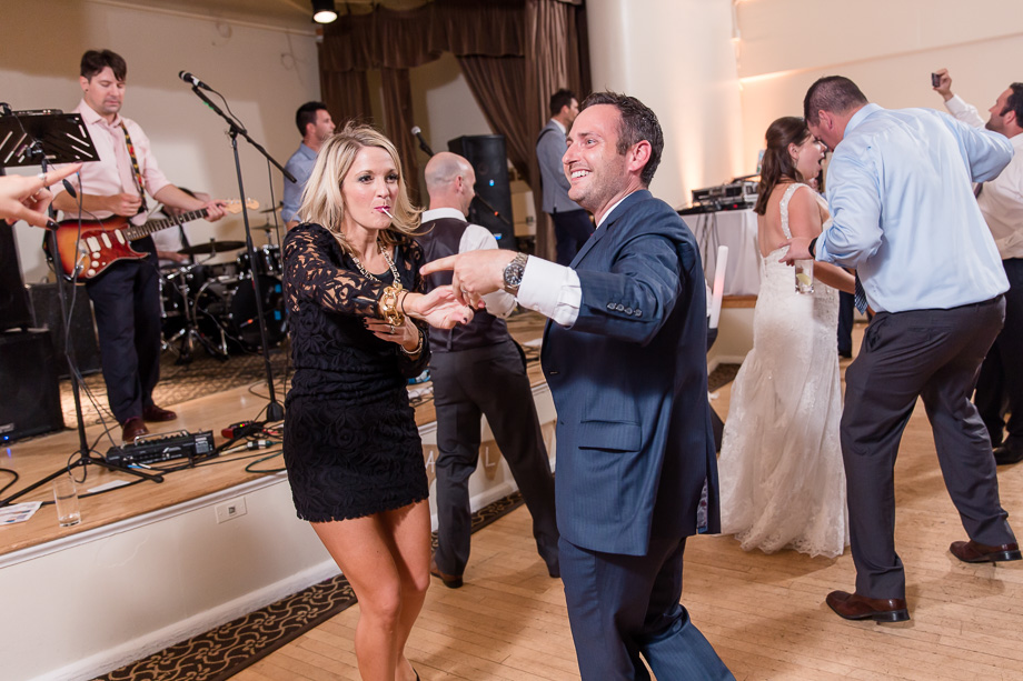reception dance party with live band