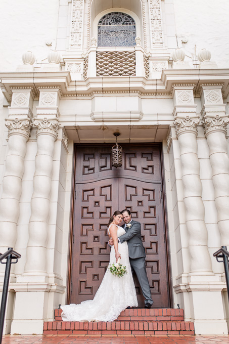 Presidio Chapel bride and groom wedding portrait