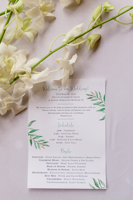 elegant wedding program