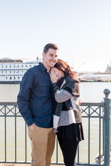 san francisco pier surprise proposal candid moment