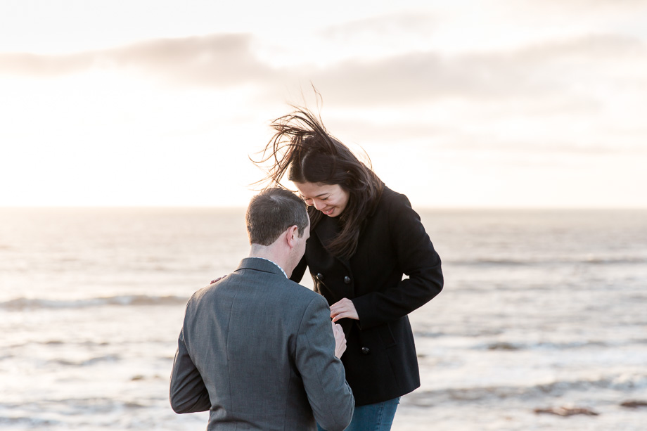 sunset proposal by the beach