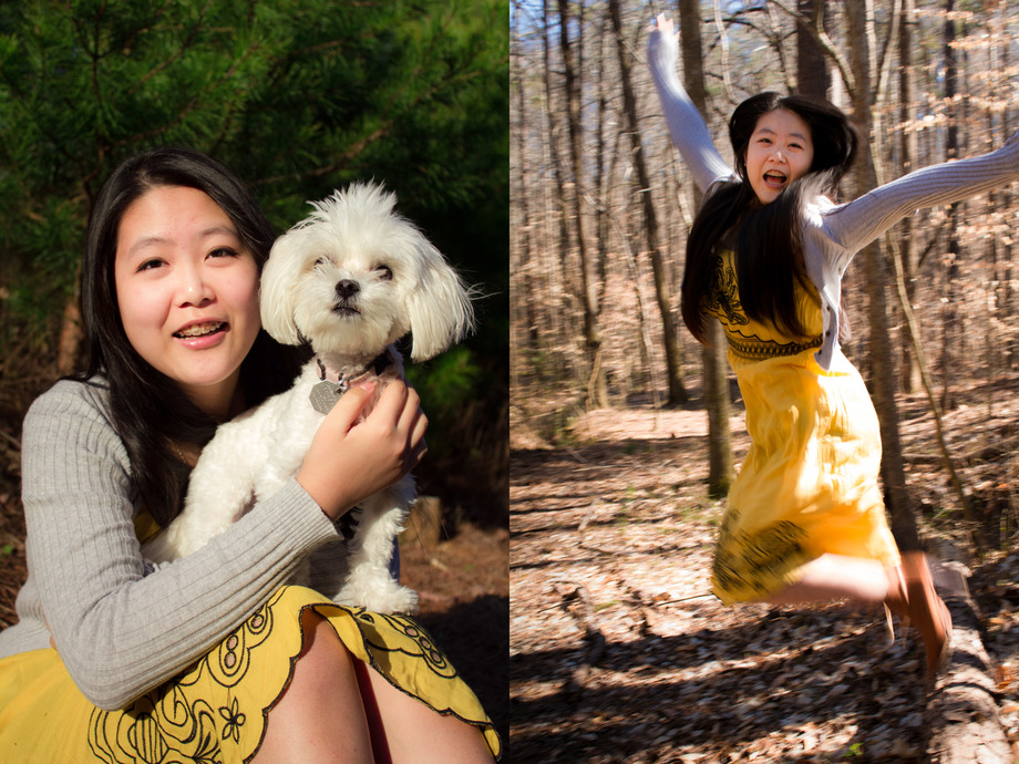Belindas spontaneous senior portraits - winter hiking trail