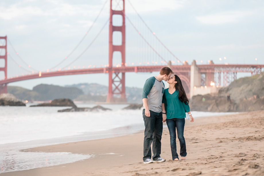 kissing on the beach