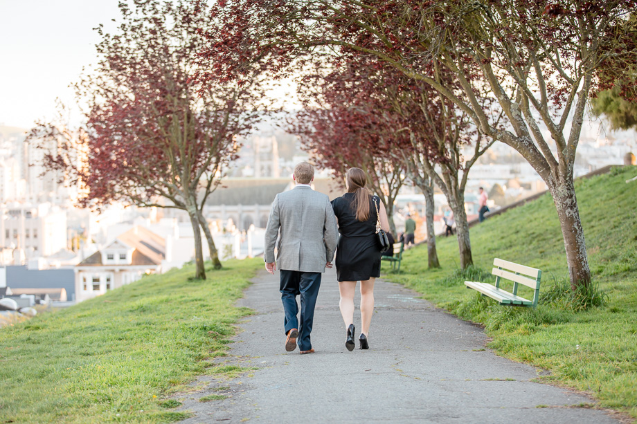 couple strolling down the road