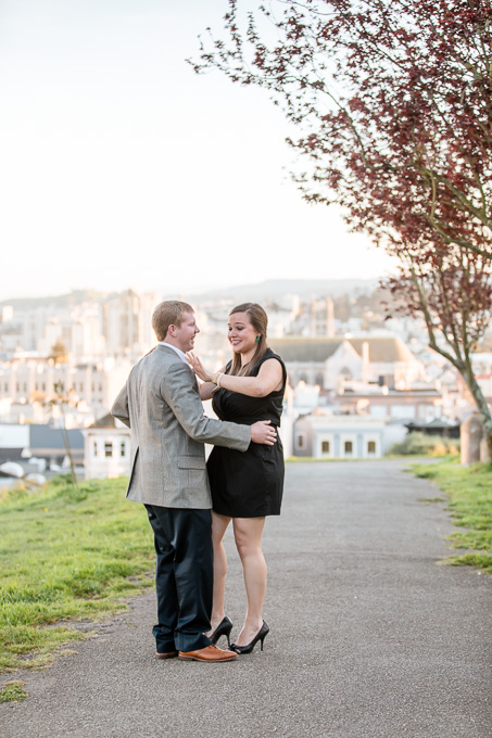 checking on her engagement ring