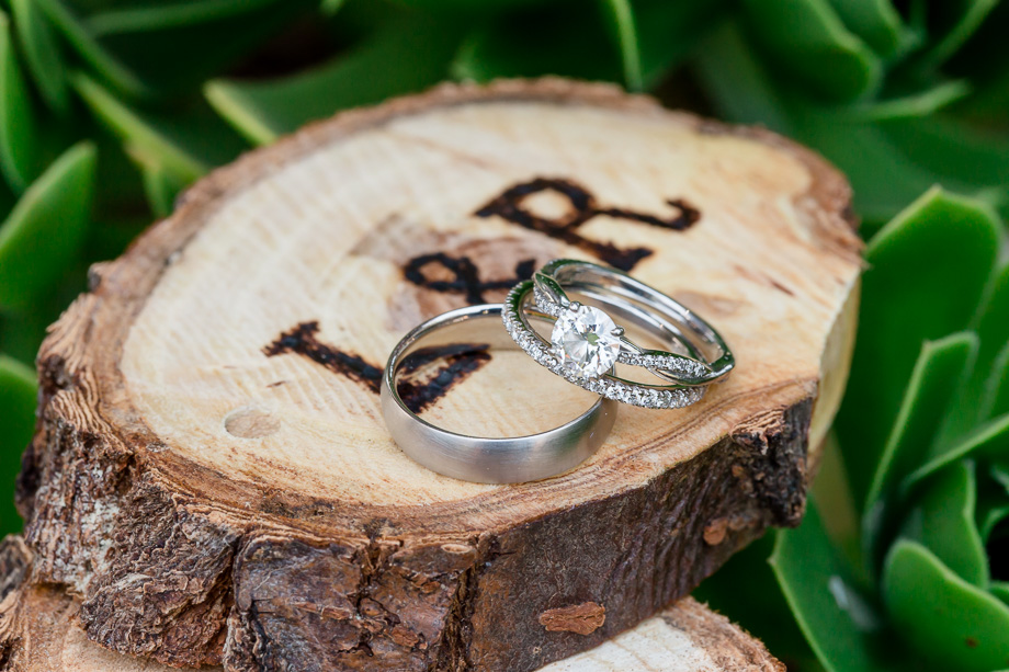 rustic wooden ring box handmade by brides dad